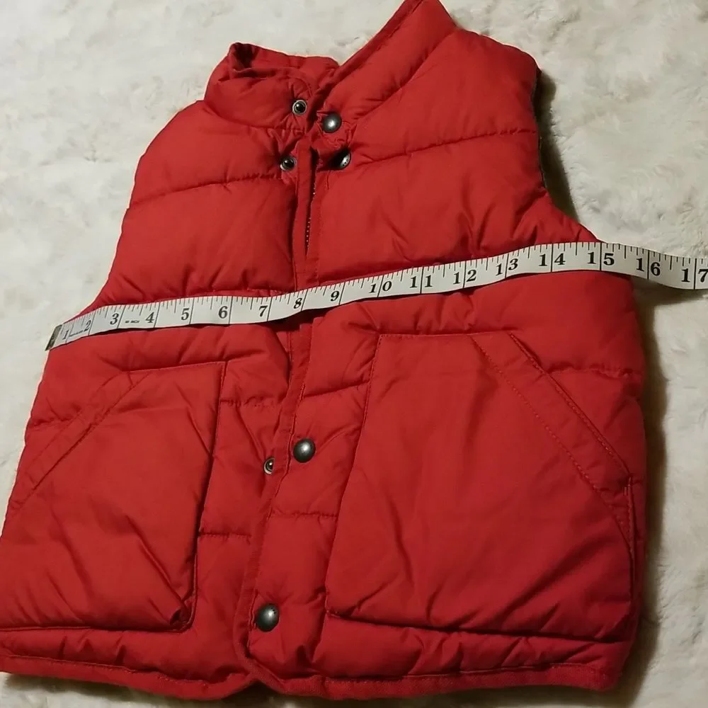 Gap Puffer Jacket Size 4 Red Boys Girls Unisex Sleeveless Casual